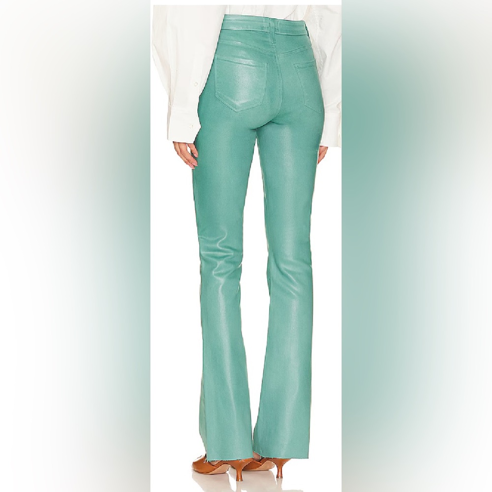 L'AGENCE: TEAL COATED STRAIGHT-LEG JEANS - Picture 2 of 9